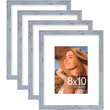 8x10 Picture Frames Set of 4, for Wall or Tabletop Display