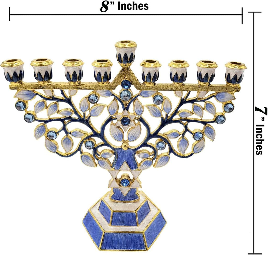 Hanukkah Enamel Hand-Painted Enameled Metal