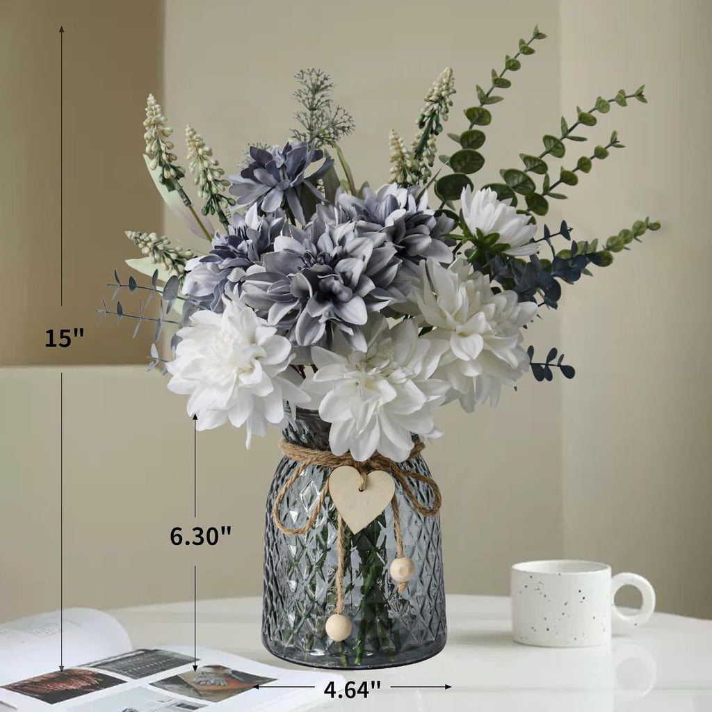 Fake Flowers in Vase,Faux Flowers in Vase,Table Centerpieces,Flower Centerpieces for Tables,Artificial