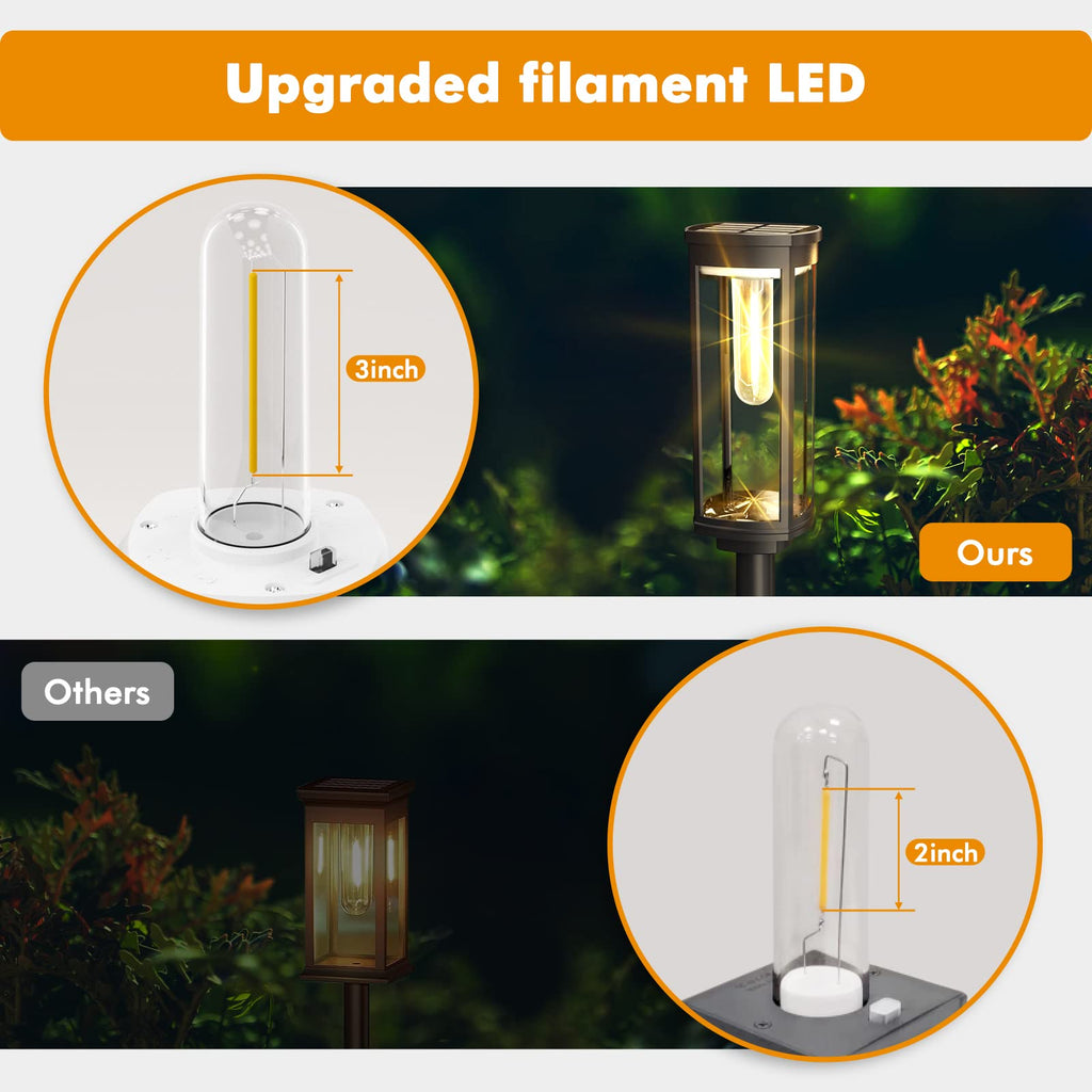 Solar Pathway Lights Outdoor Waterproof Warm White, 6 Pack