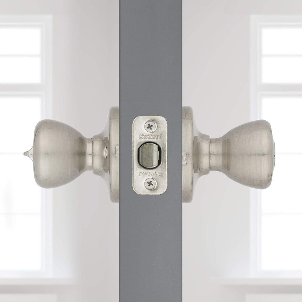 Tylo Entry Door Knob with Lock and Key, Secure Keyed Handle Exterior, Front Entrance and Bedroom, Satin Nickel, Pick