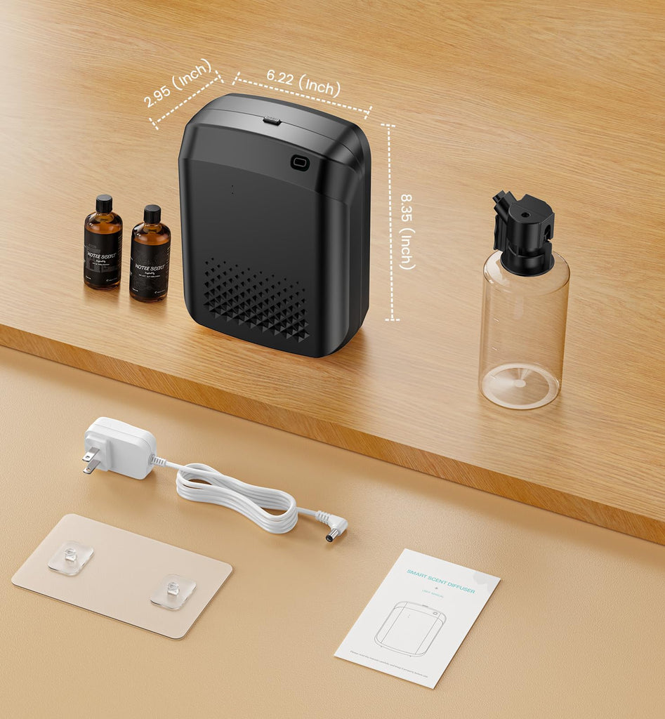 Waterless Essential Oil Diffuser with 2 x Oils, 3000 Sq.Ft Coverage for Large Home Hotel Office, 400ml Cold Air
