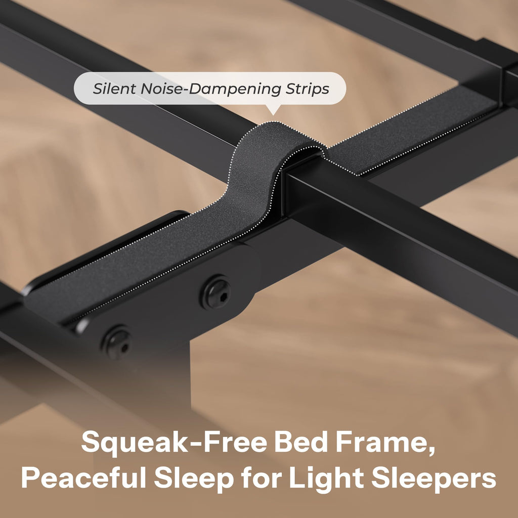 Queen Bed Frame with Headboard and Footboard, Metal Platform Bed with Under Bed Storage, All-Metal Support, No Box