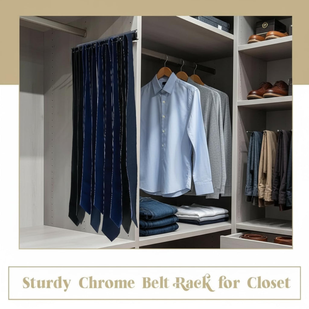 1 Pcs 13.8'' Sliding Tie Rack Hangers for Closet, 25 Tie Each, Black