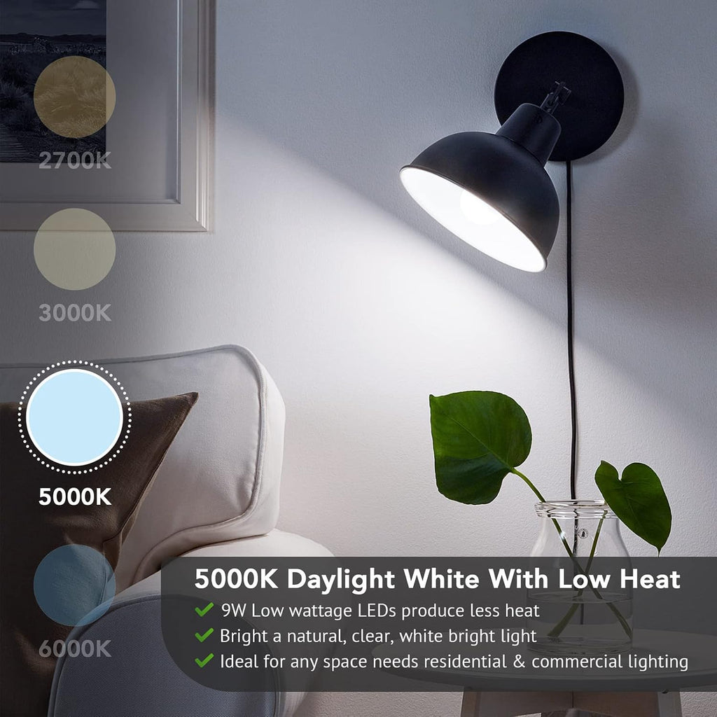A19 LED Light Bulbs, 60W Equivalent 5000K Daylight White 36-Pack