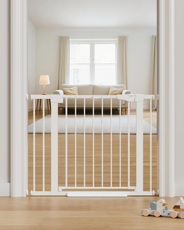 30-40.6 in Baby Gate for Stairs and Doorways, Dog Gate Indoor White