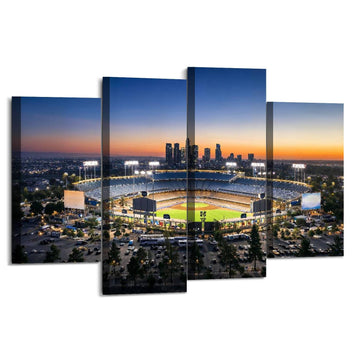 Los Angeles City Skyline with Stadium Canvas Wall Hanging Paintings Modern Artwork Abstract Picture Prints Home