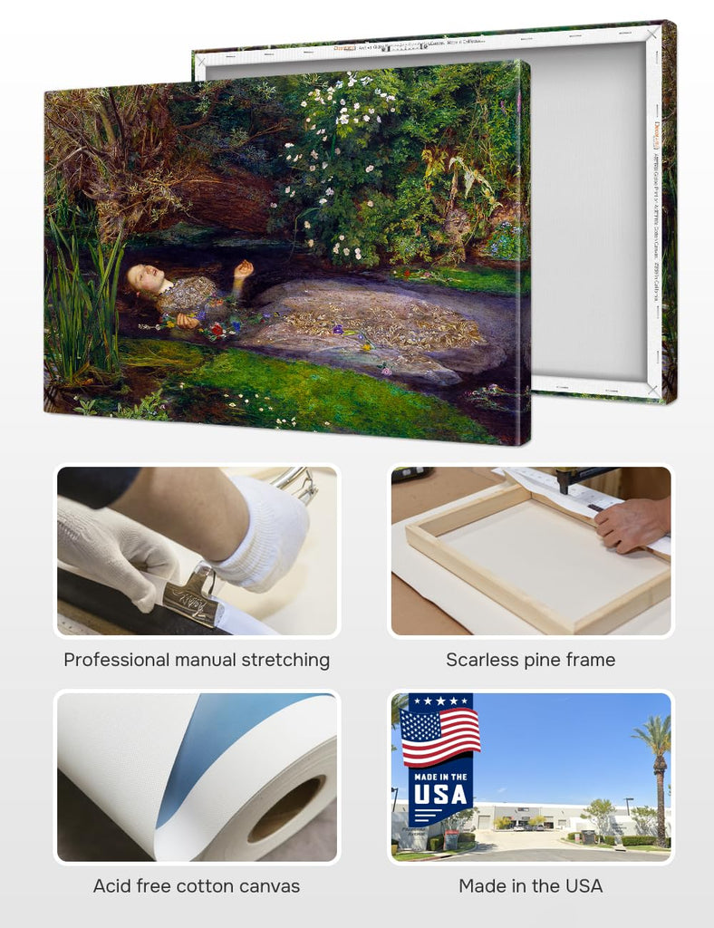 Ophelia Canvas Wall Art, Gallery Wrapped, 18x12