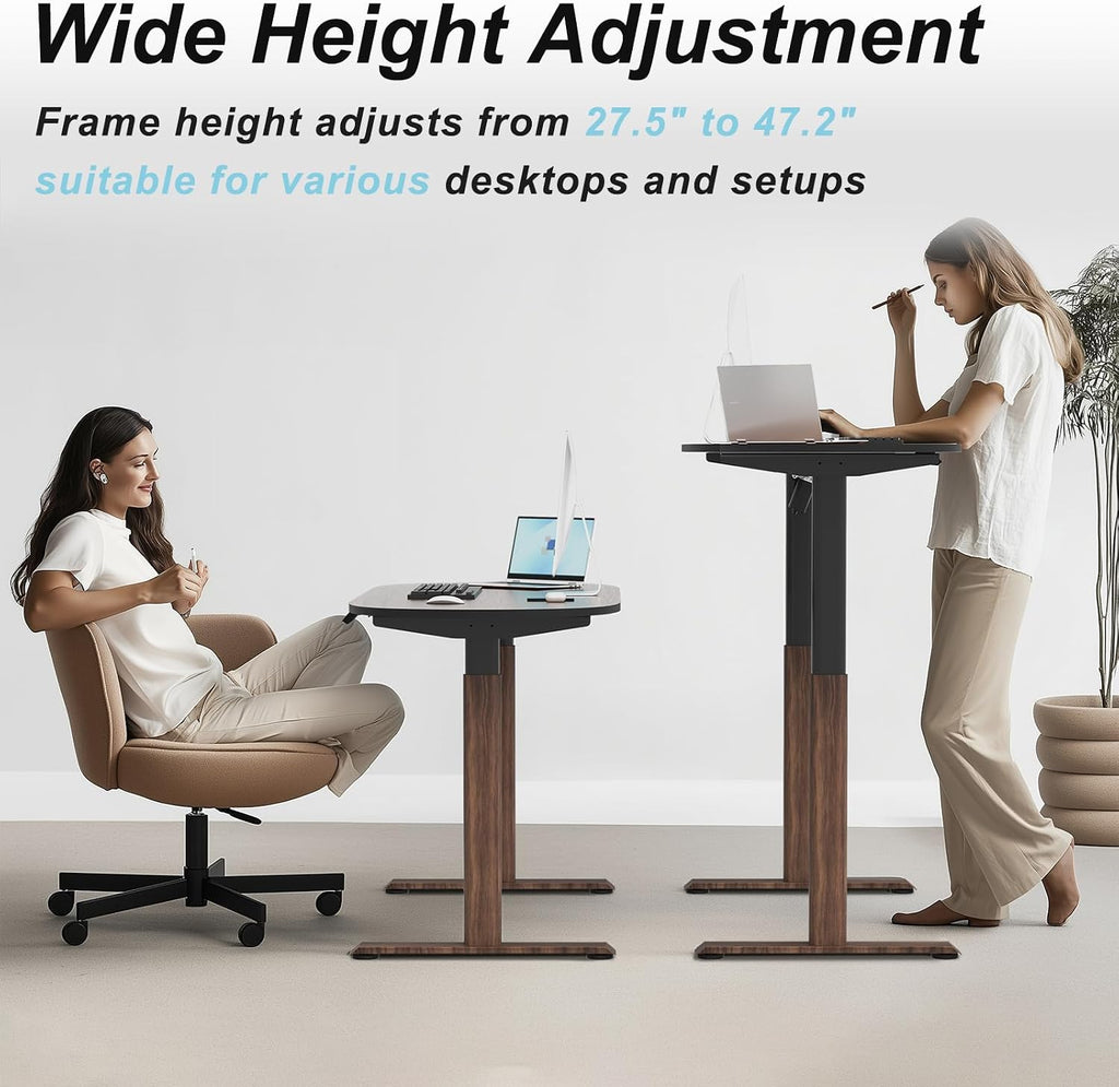 Dual Motor Standing Desk Frame,Sit Stand Desk Base Only,Walnut | Whisper-Quiet Dual Motors, 264 lb Capacity, Fits