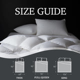 Luxury White Goose Feather Down Fiber Comforter Full Queen, 100% Cotton All Season Duvet Insert Quee