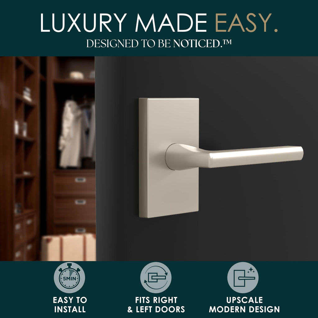 Glamor Dummy Door Lever Satin Nickel (4-Pack) - Non-Turning