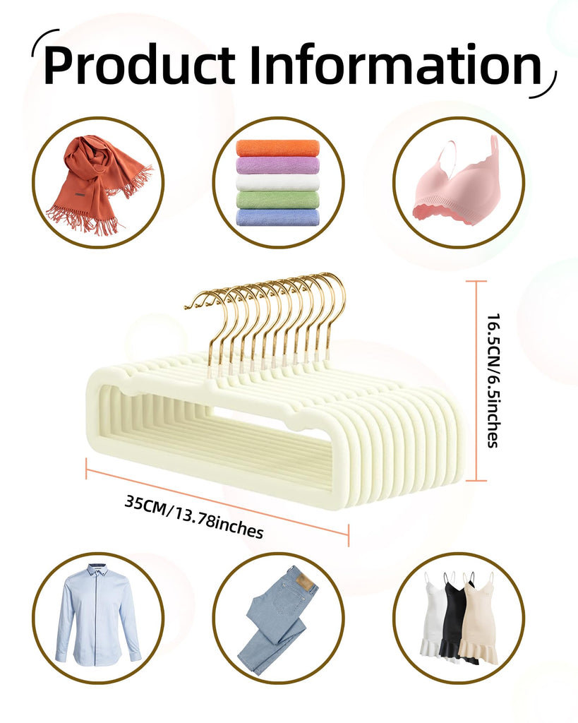 Felt Hangers White Velvet Hangers, Thin Pants Hangers 20 Pack, Adult Hanger