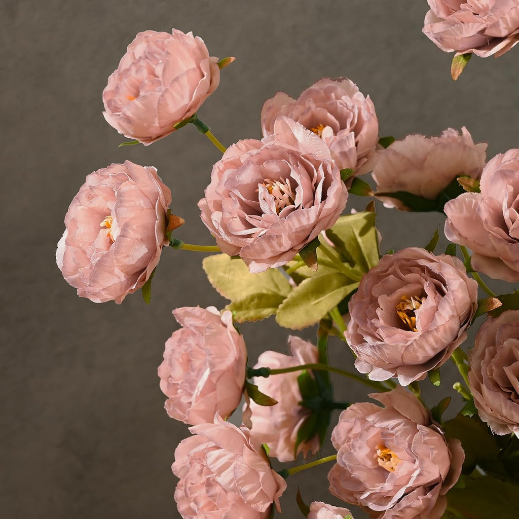31" Peonies Artificial Flowers, Real Look Large Faux Silk Flowers with 36 Blooms for DIY Wedding Centerpieces - Set of 6