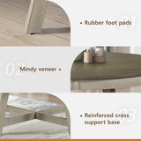 48 Inch Dia. Modern Round Dining Table, Wooden Kitchen Table, Seats for 4 People, Space Saving, for Kitchen, Dining