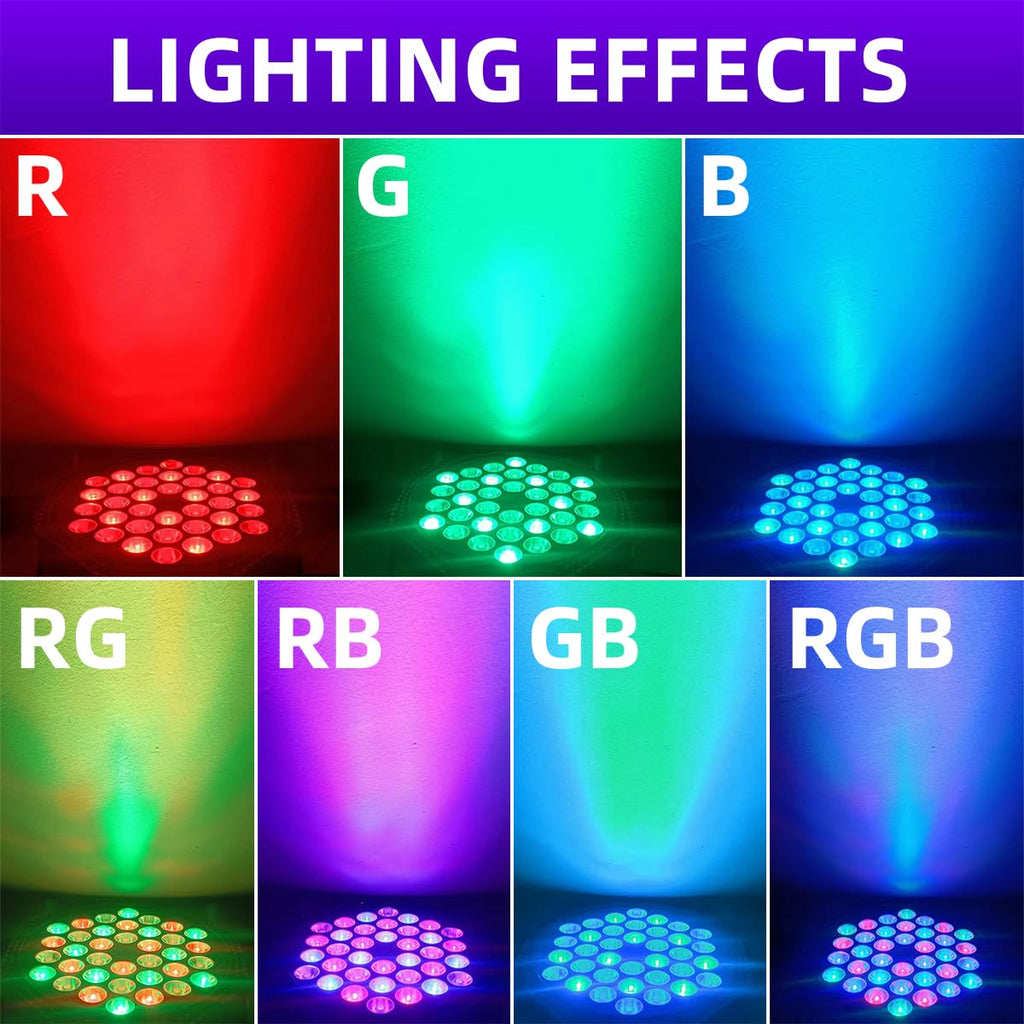 3-Packs 36 LEDs Par Lights DJ Stage Light for Party