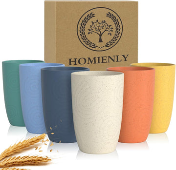 Plastic Cups Alternatives Unbreakable Drinking Glasses Wheat Straw Cup Sets Camping Party RV Stackable Water Tumblers