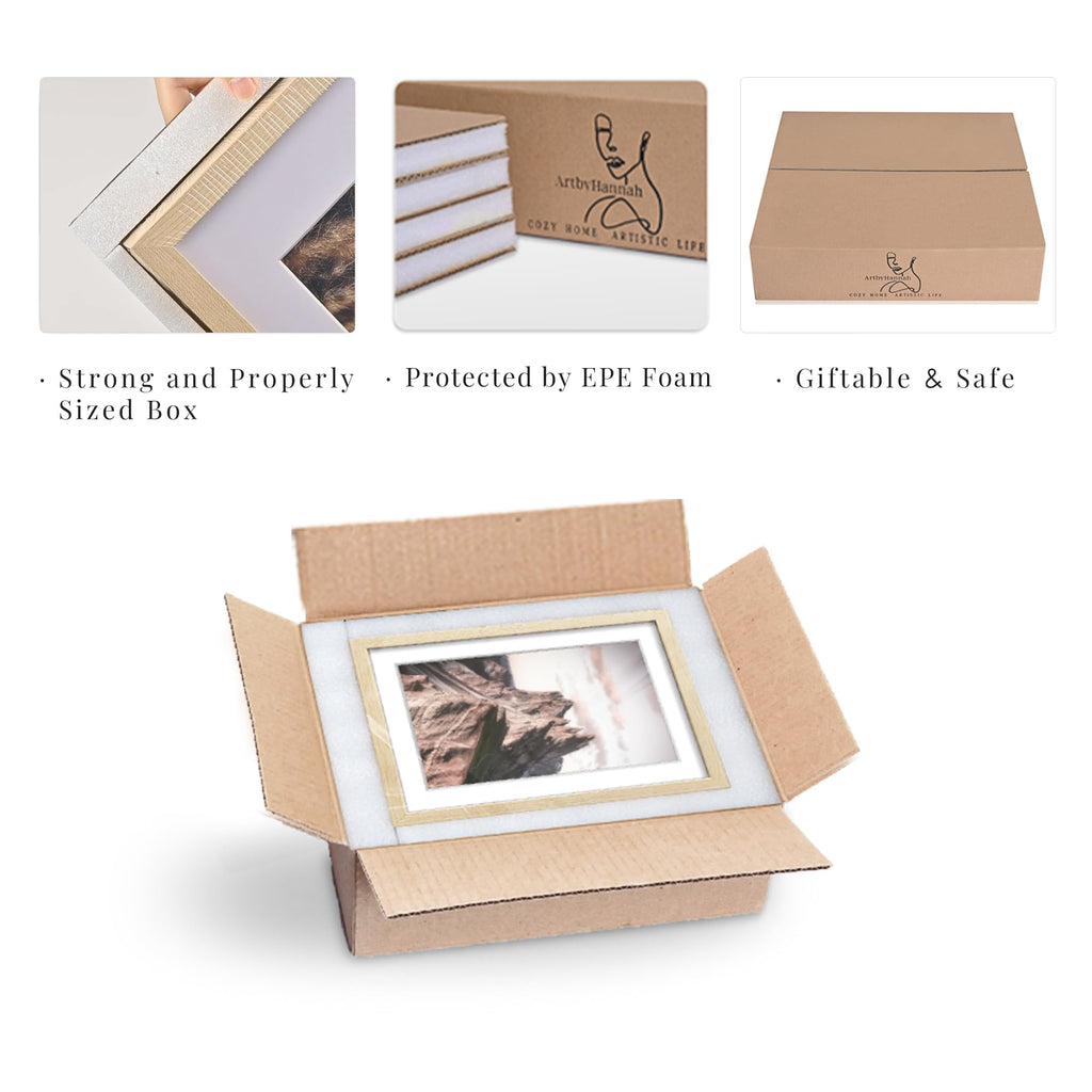 Gallery Wall Frame Set, 8 Pack Neutral Wall Decor, Beige, Large