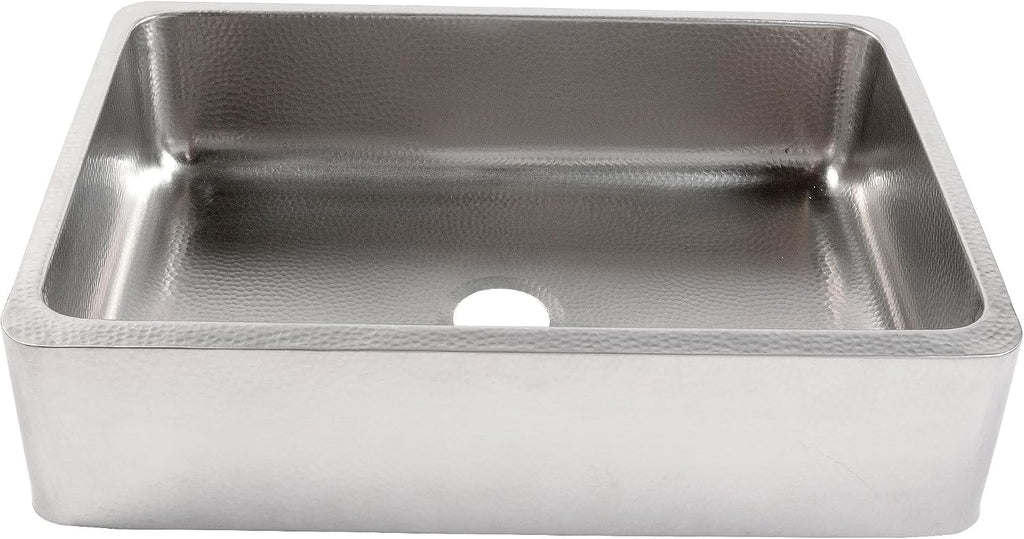 Lange 32 in Stainless Steel Farmhouse Sink, Apron Front | Brushed 16-gauge stainless, apron front undermount, single
