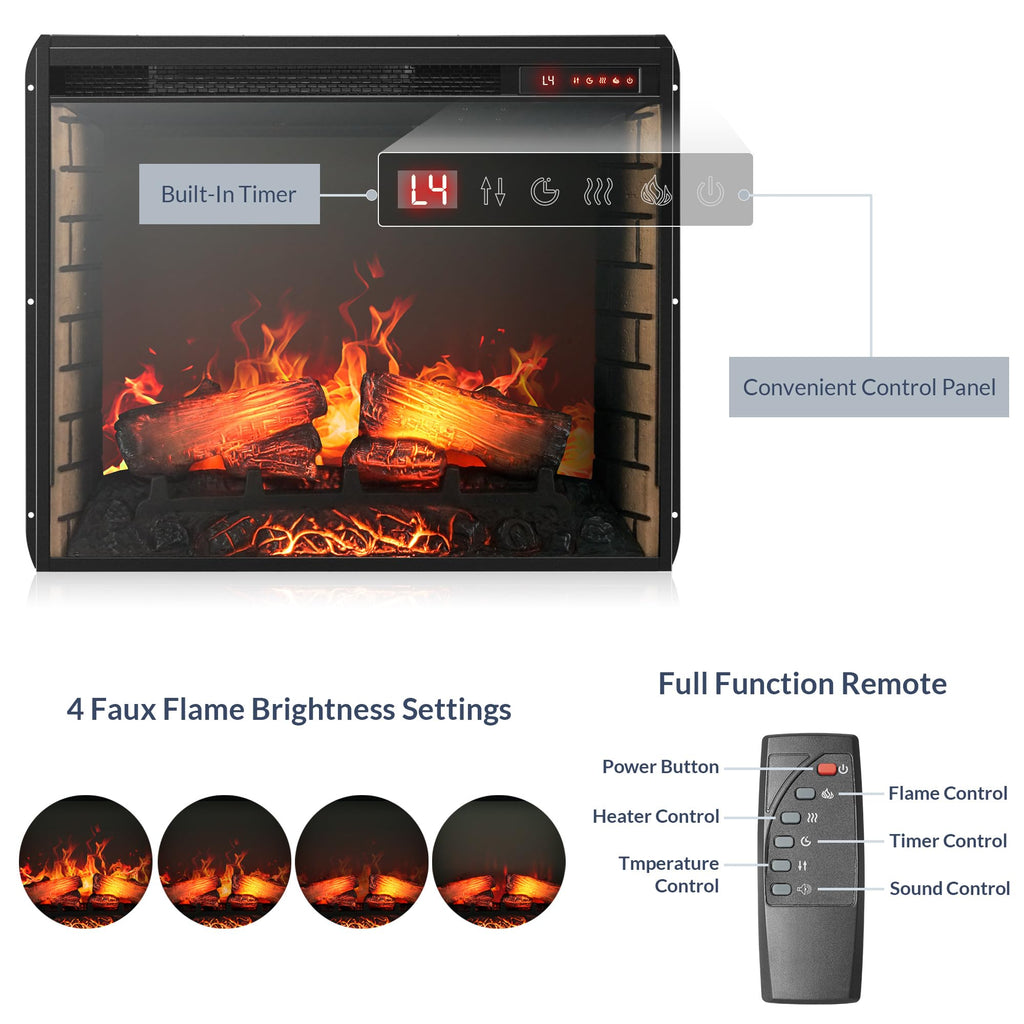 70" Lenore Mantel with Electric Fireplace Heater - Gray