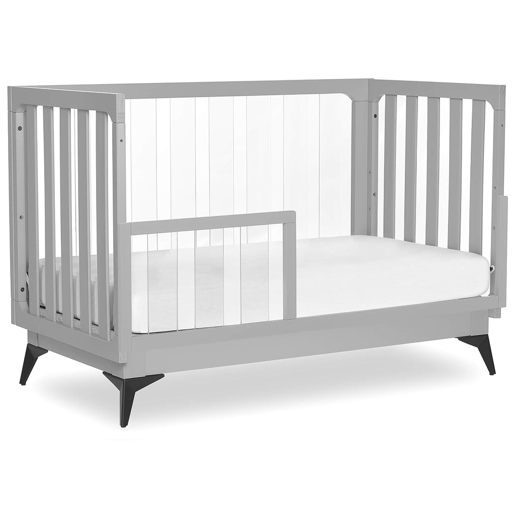 Acrylic Millennium 4 in 1 Convertible Crib Toddler Rail I Easily Coverts to Toddler Bed & I Acrylic Slats, Pebble