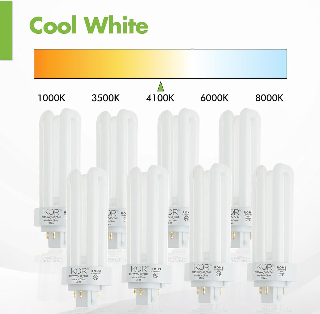 26W Triple Tube Compact Fluorescent Light Bulb, 8 Pack