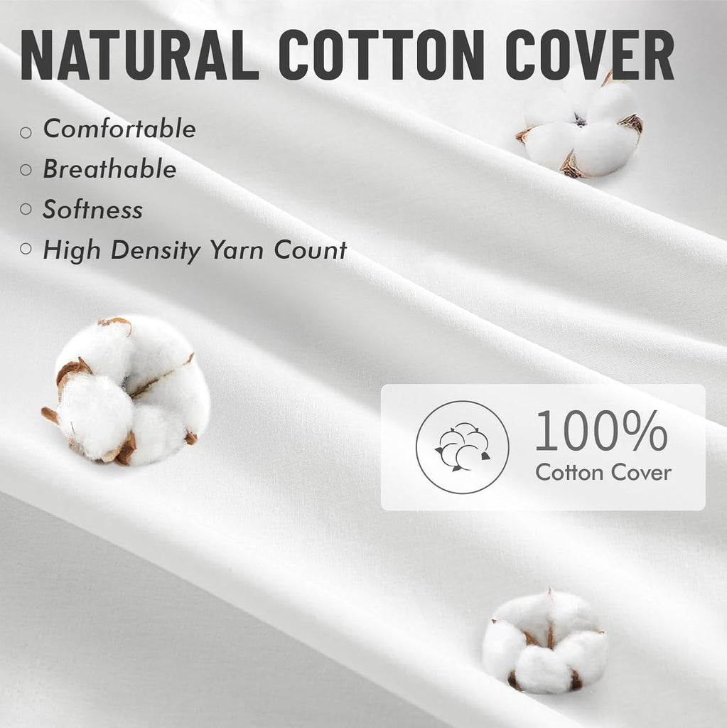 12x20 Pillow Inserts Set 2 100% Virgin Microfiber with Cotton Cover - Set of 2