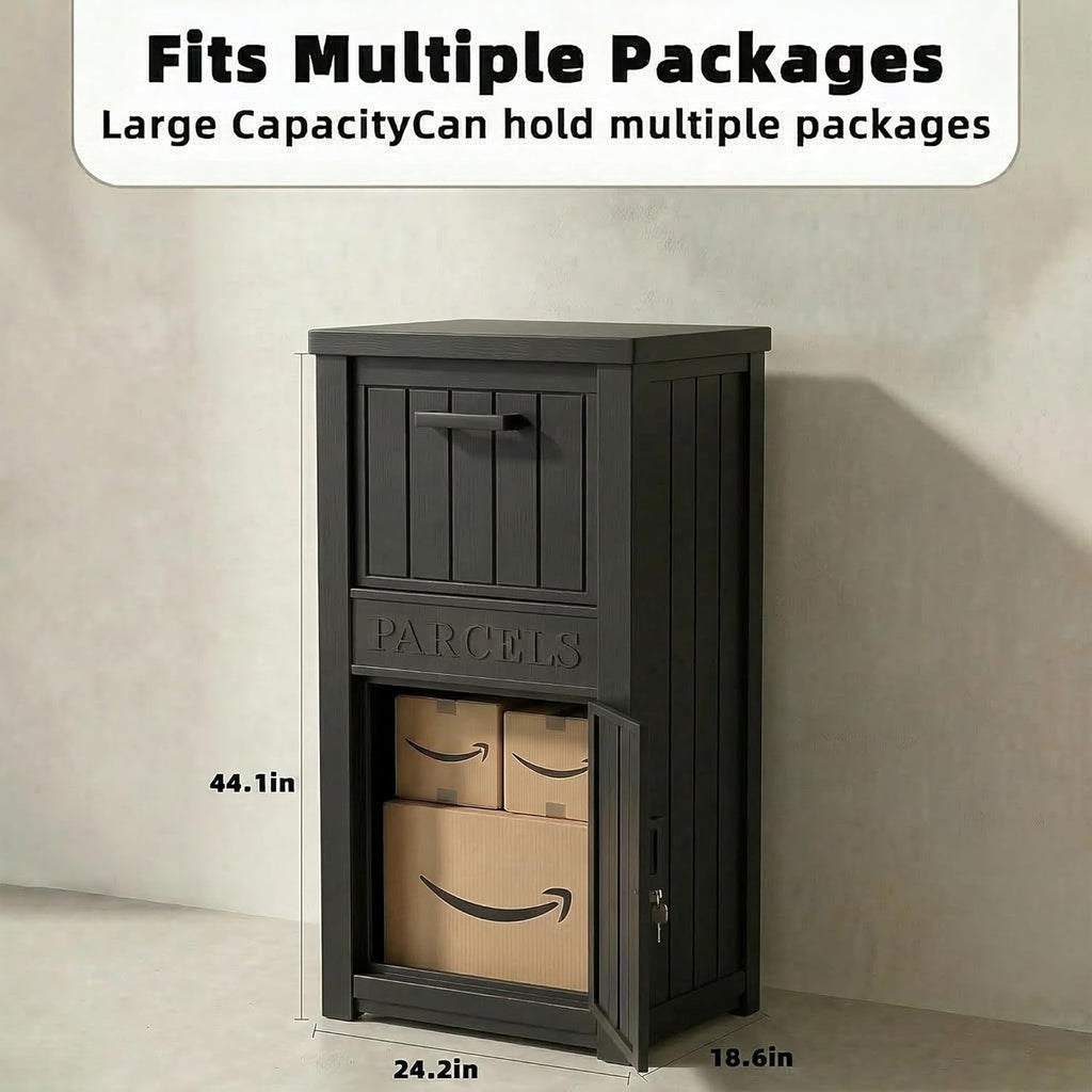 Package Delivery Boxes Theft Waterproof Delivery Boxes Boxes Package Box for Deliveries (Black)