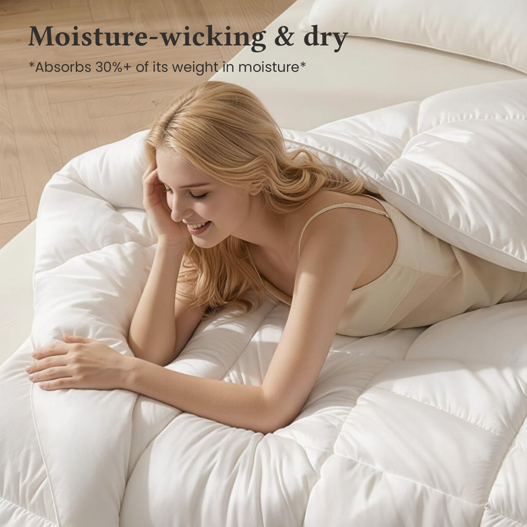 All-Season Quilted Wool Comforter Duvet Insert