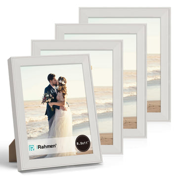 8.5x11 Vintage Picture Frame - High Definition Real Glass Wooden Photo Frames for Tabletop Display and Wall Mounting