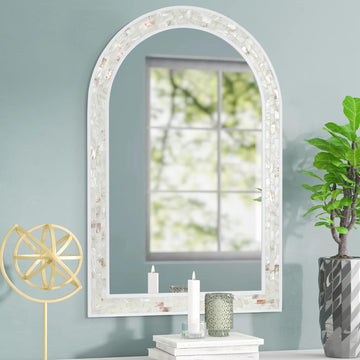 Arched Mirror 24x36 Inch with Shell Frame