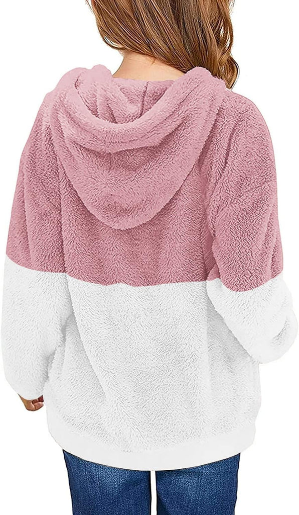 Girls Fuzzy Fleece Pullover Hoodies Sweatshirt