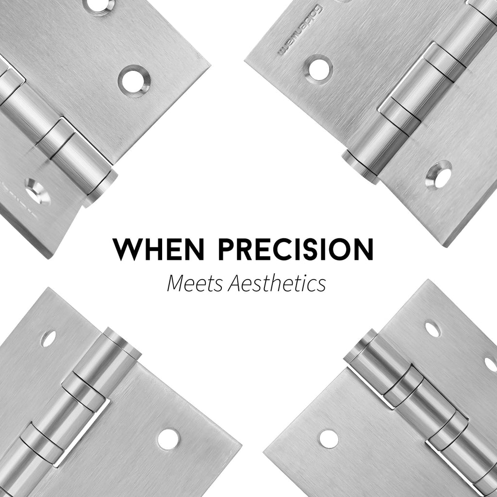 3 Pack Satin Nickel 4" Door Hinges 4in x 4in with Square Corner
