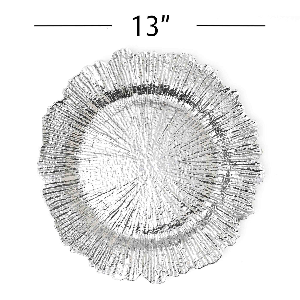 Coral Reef Plastic Charger Plate | Service Plate for Parties, Dinner, Weddings, Quinceaneras and Events | 13 inch
