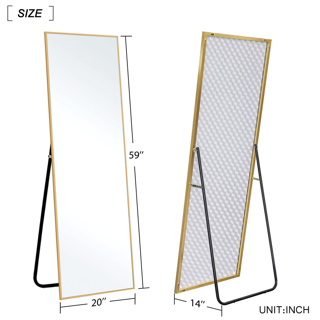 Over The Door Mirror Full Length Miror (Rect-Gold, 59"x20")
