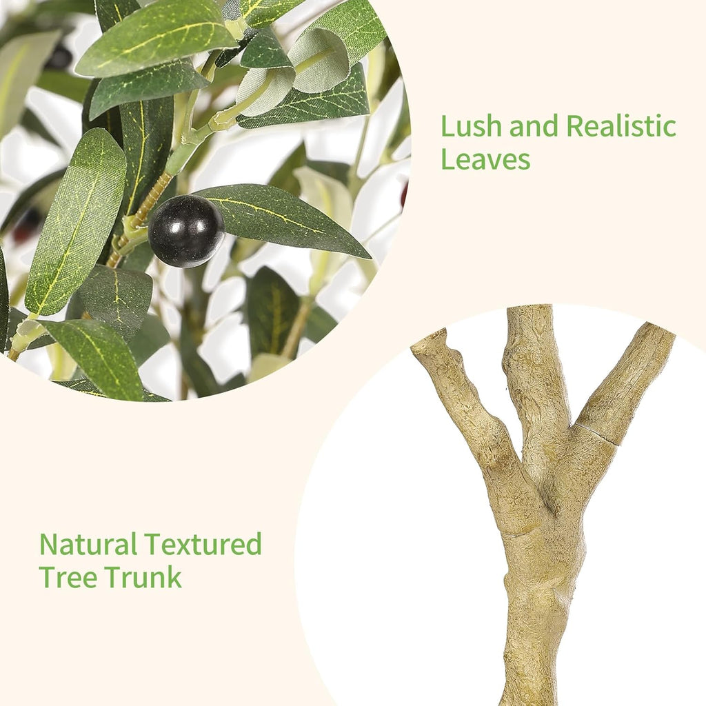 8ft Faux Olive Tree - Realistic Large Olive Trees Artificial Indoor