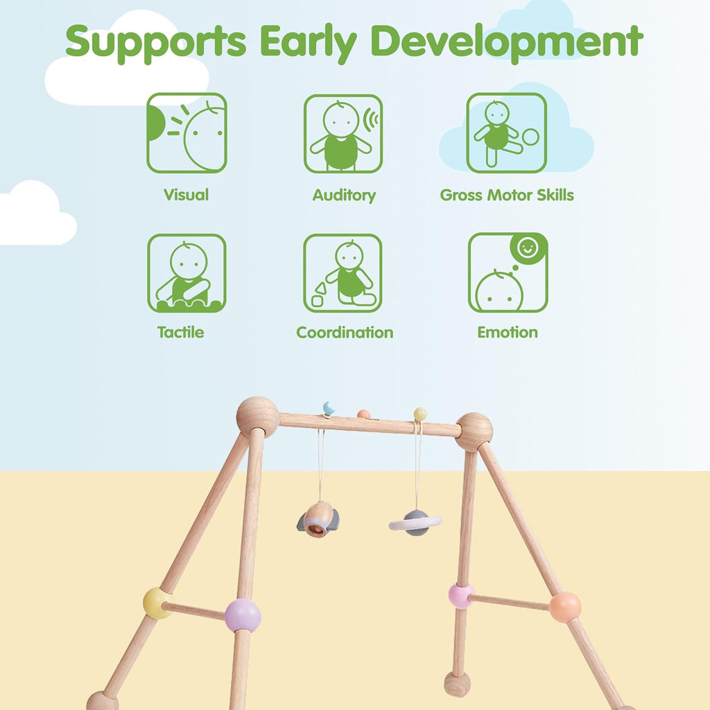 Play Gym Wooden Baby Activity Toy Pastel Montessori Kids Sensory