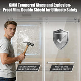 Frameless Stainless Steel Sliding Shower Door, 56-60" W x 76" H