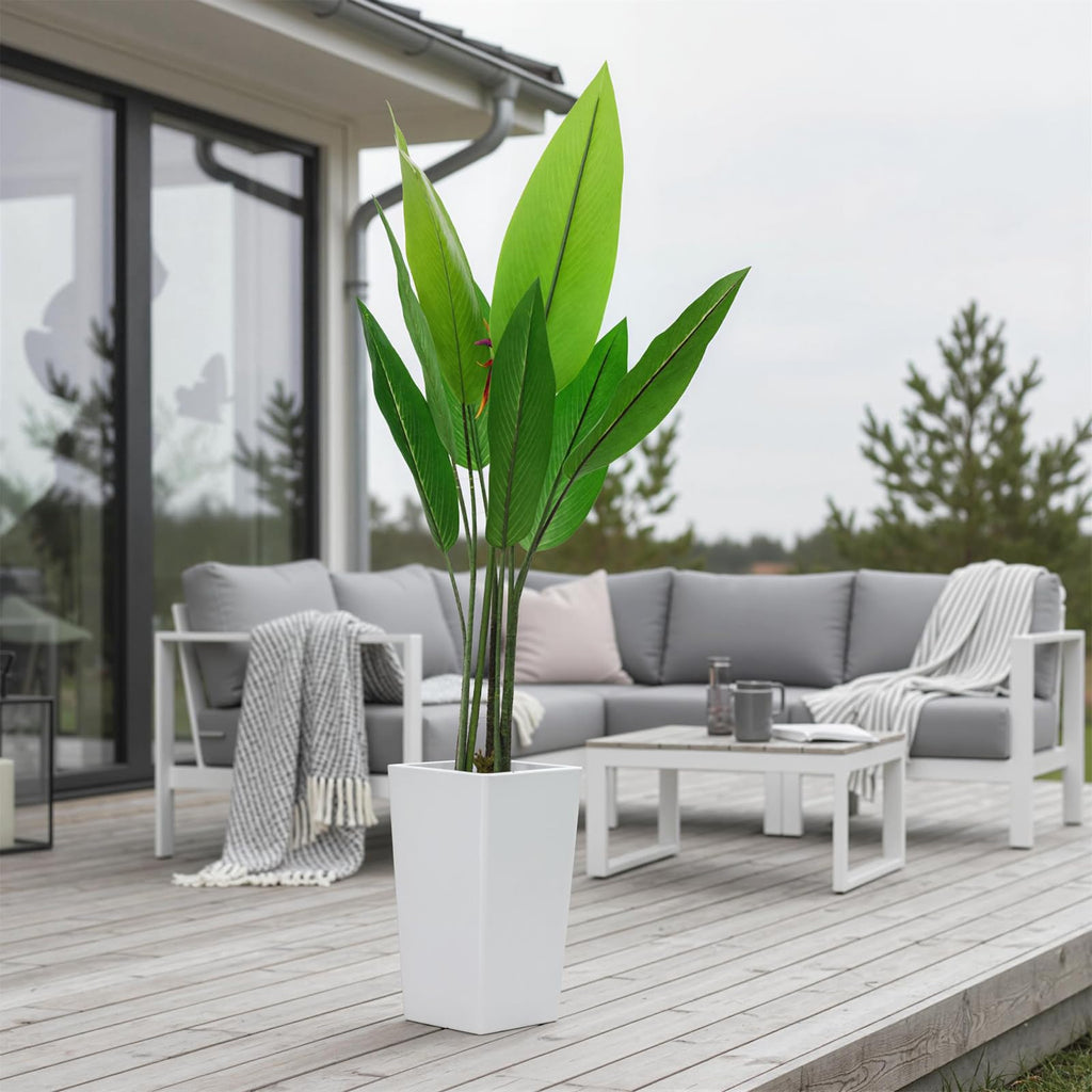 5 FT Artificial Bird of Paradise Tree with Artificial Flowers, Tall Faux Artificial Plants for Indoor&Outdoor Fake