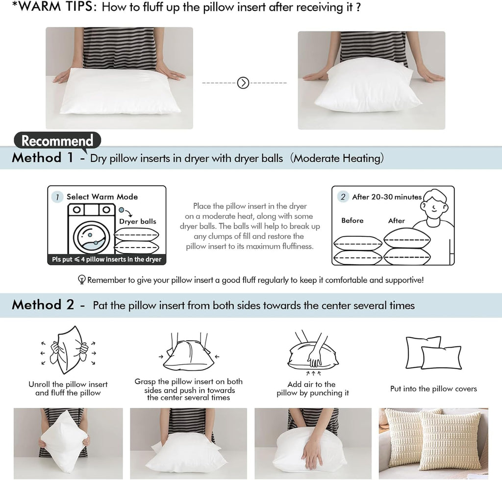 14x36 Inch Pillow Insert, Throw Pillow for Bed Sofa Couch