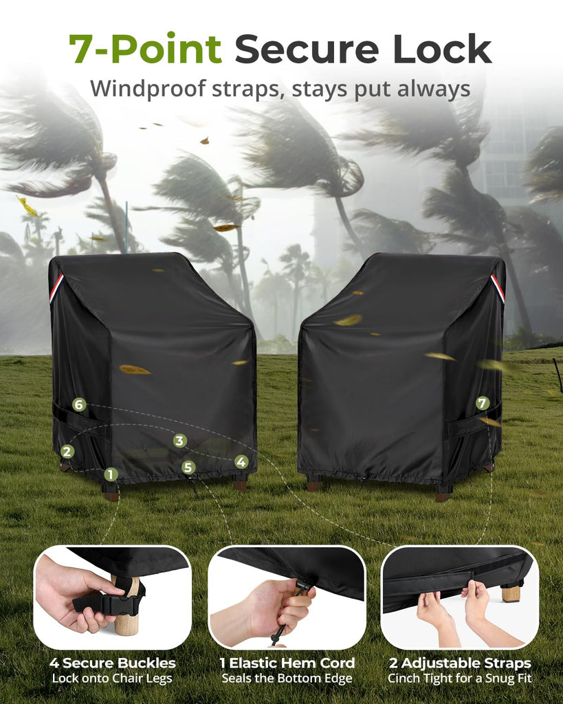 Patio Chair Cover for Outdoor 24 x 24 x 31 inch Waterproof