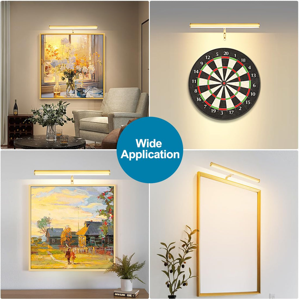 14 inch Plug in LED Picture Lights for Wall, Gold