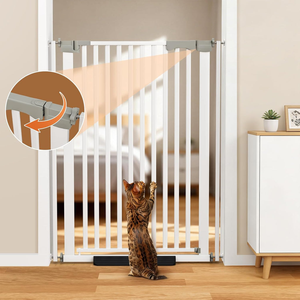 51" Extra Tall Cat Gate for Doorway, 30-41" Wide Auto Close Pet Gate
