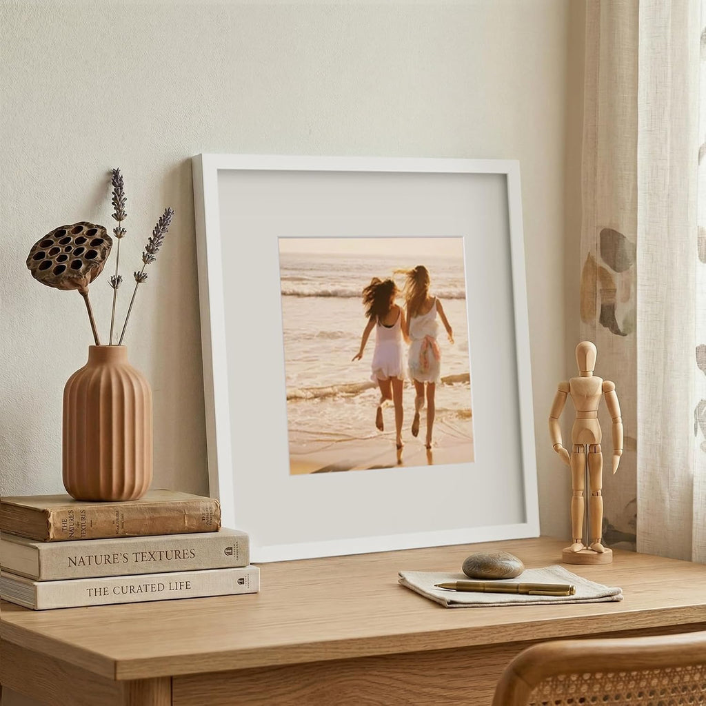 12x12 Frame Set of 9, 12 by 12 Square Picture Frames with Plexiglass for Picture 8x8 with Mat or 12x12 without Mat