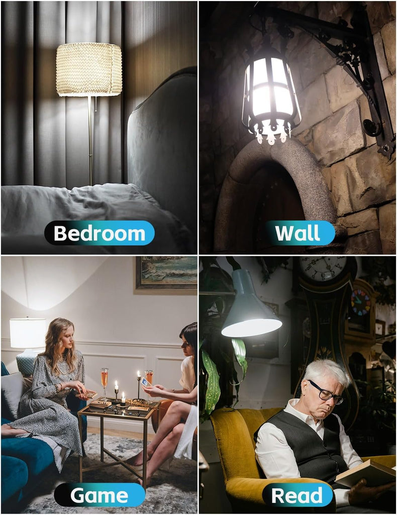 Edison Bulbs E26 LED Bulb 60 Watt Equivalent, Vintage LED Light Bulbs CRI90+ ST19, Dimmable Clear Light Bulbs (5000K
