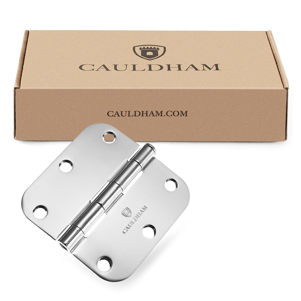 24 Pack) Heavy-Duty 3-1/2" Interior Door Hinges with 5/8" Radius Corners - Polished Chrome