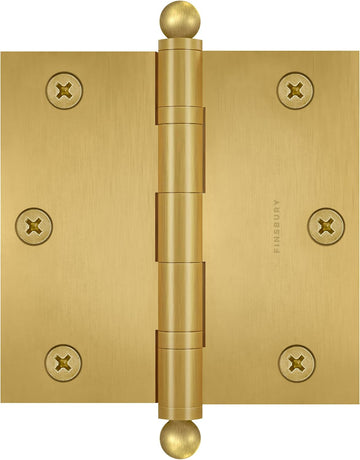 3.5 Inch Brass Ball Bearing Door Hinges, 3.5 x 3.5 Inches Solid Brass Durable Heavy Duty Architectural Mortise Hinges
