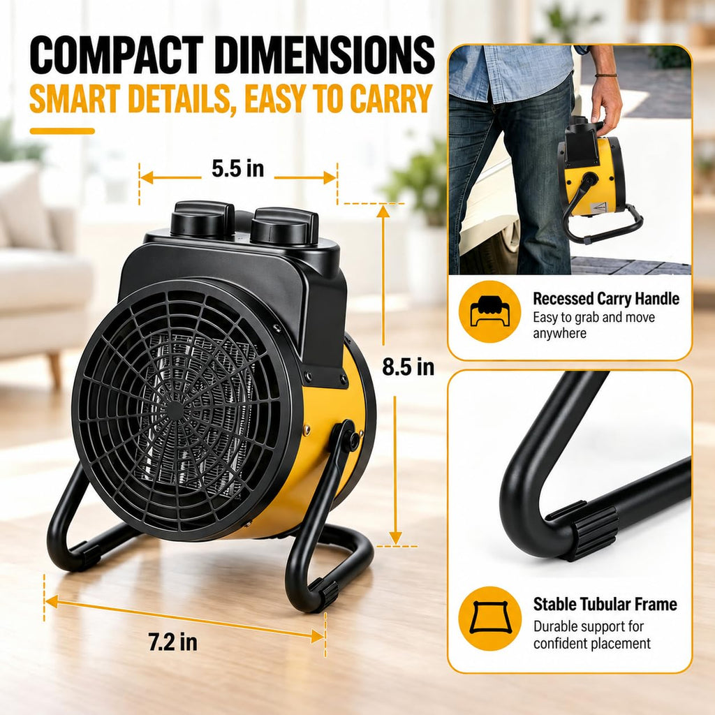 Outdoor Heaters, 1500W Greenhouse Heater with Overheat Protection, 3S Fast Heating, 3 Modes, Electric Space Heater