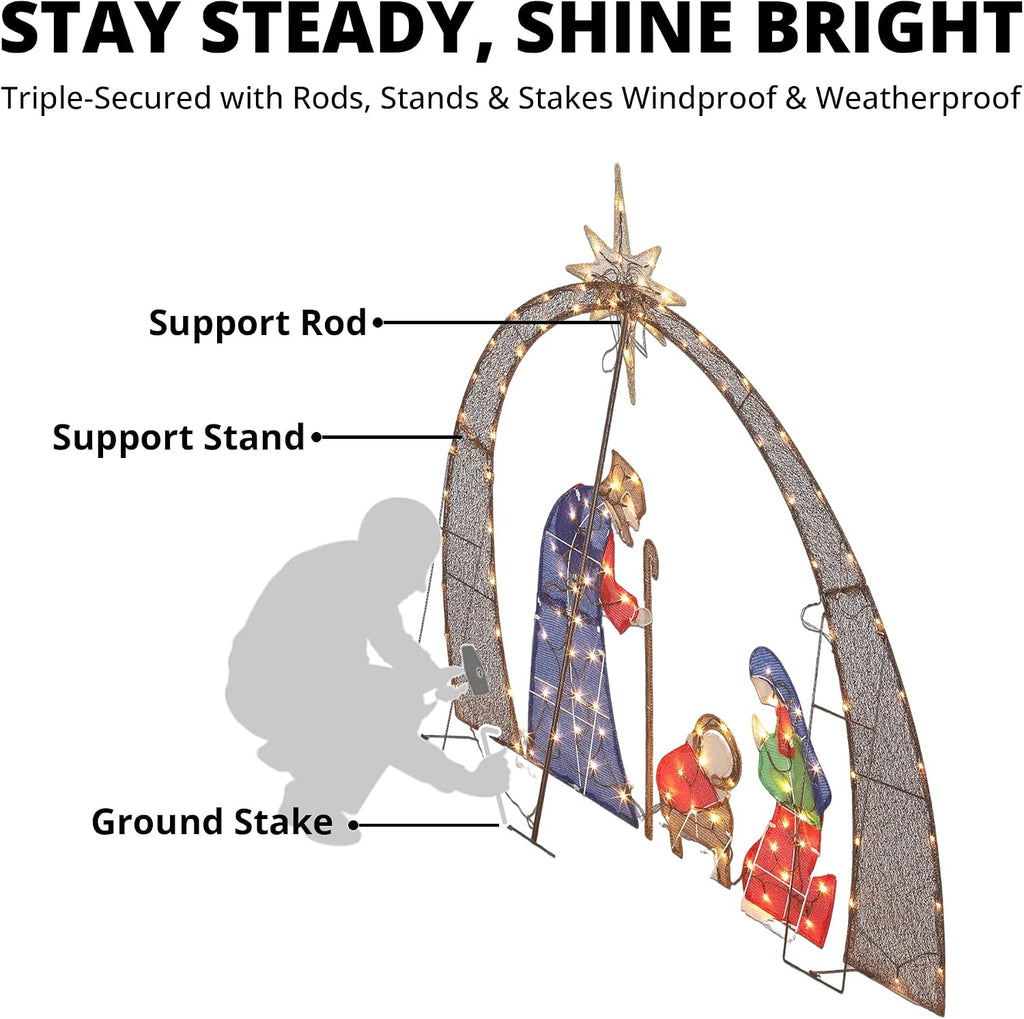 54" H Outdoor Nativity Scene Set Christmas Decorations