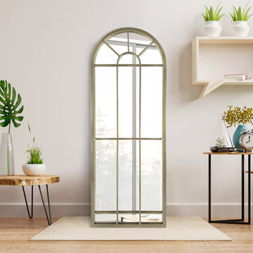 Wall Mirror Window Decorative Mirrors Arched Farmhouse Bedroom Entryway Bathroom Vanity(Gold,47" x17" x 1")