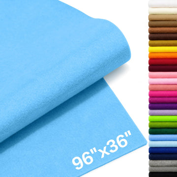 96" X 36" Large Soft Felt Fabric Sheet, 1.6mm, Daylight Blue